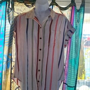 Colorful Buttonup Top NWT